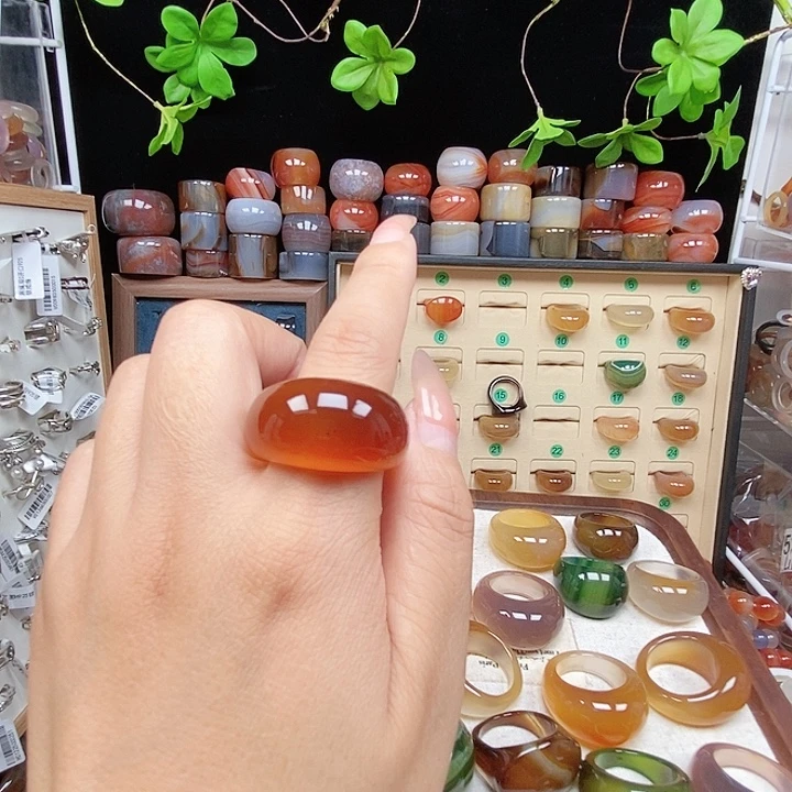 用***9玛瑙/玉髓合金戒指