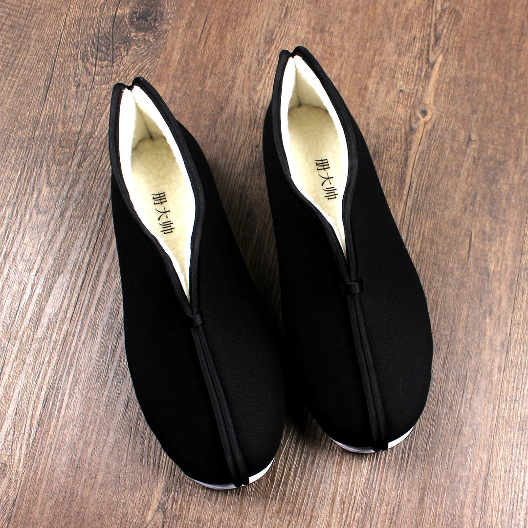 2025新款冬季加绒加厚棉鞋一脚蹬中式千层底保暖老北京布鞋男舒适