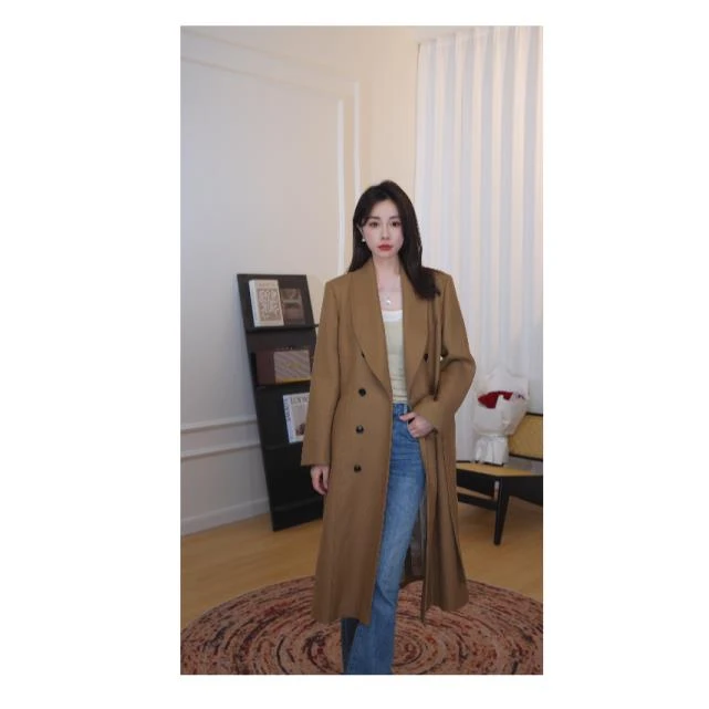 【026】长款薄款常规款秋冬适中毛呢外套西装中长款毛呢LDV2D65891