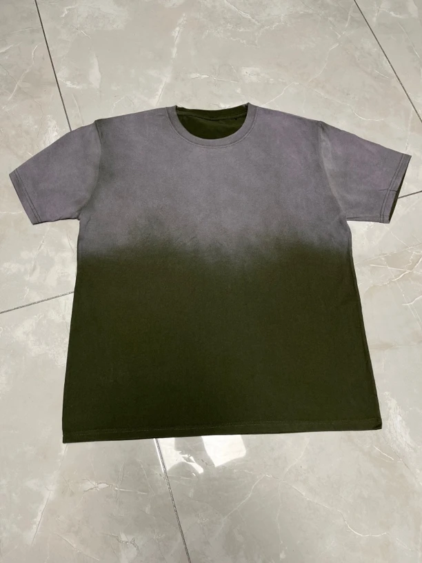 渐变潮流高克重水洗复古T恤