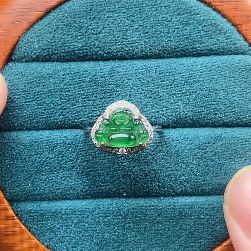 【闪购商品】翡翠戒指银S925镶嵌兮兮
