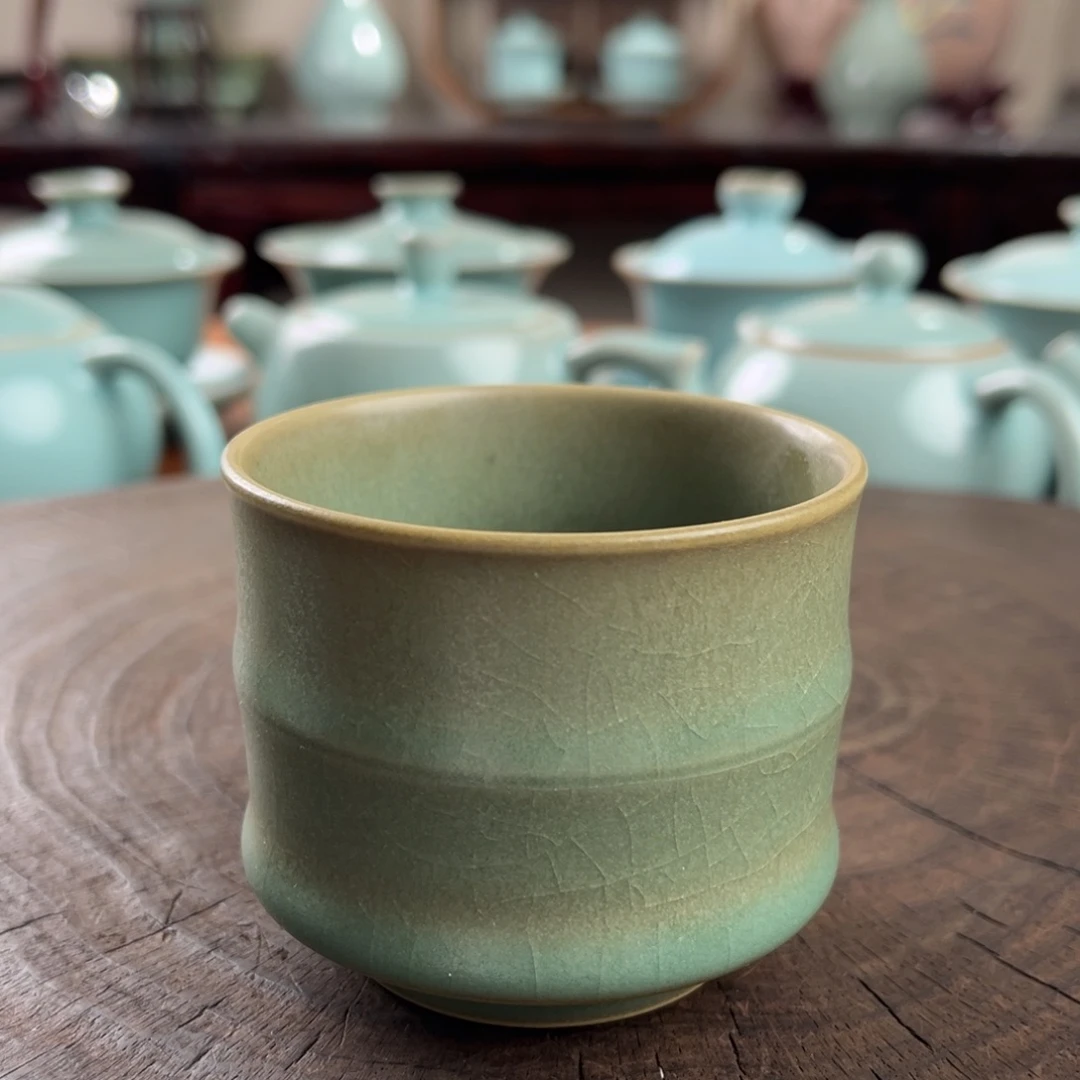柴烧竹节杯小111