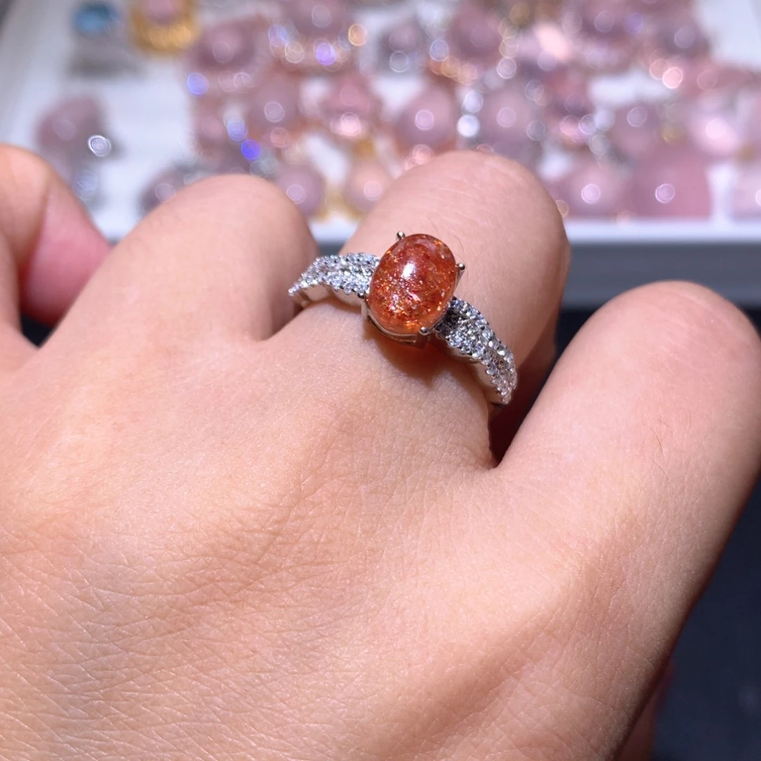 【闪购商品】水晶戒指银S925镶嵌戒指