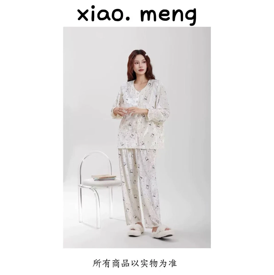 XP秋冬金钻绒花边甜美家居服（30115）