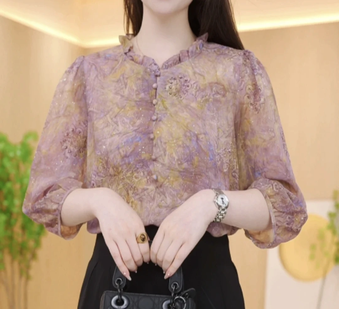 2025新款新中式国风设计感气质小衫2537
