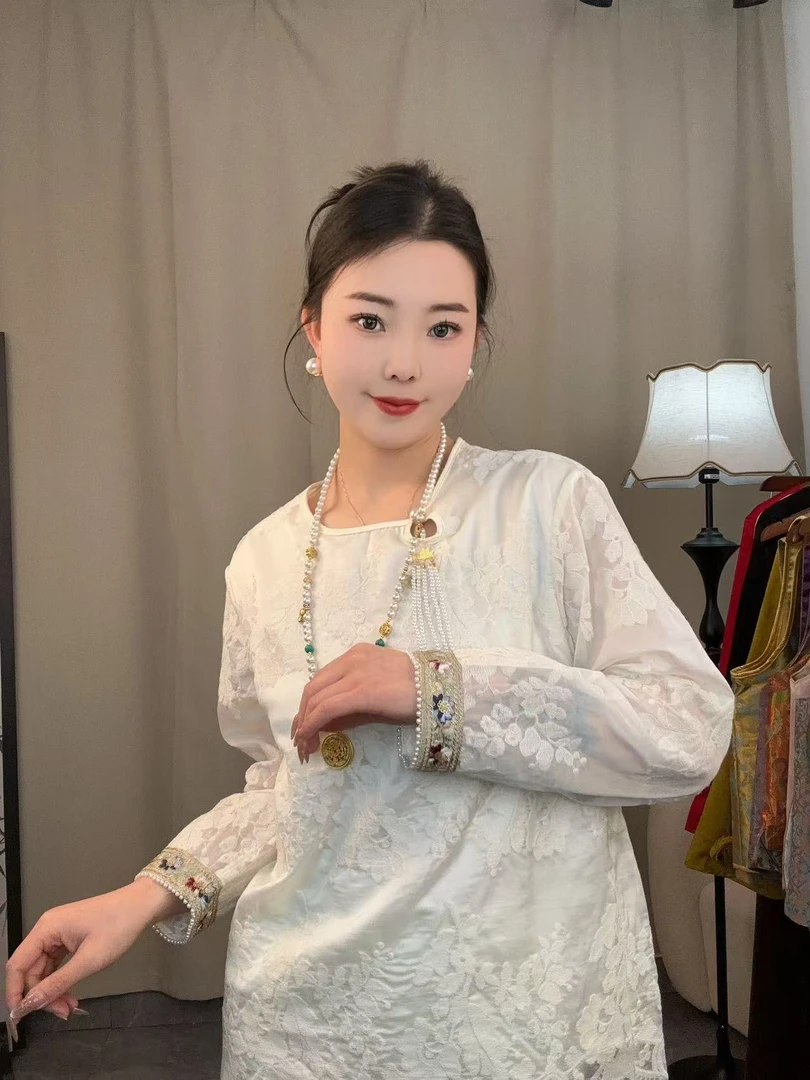 CHUNTIAN【宫廷打底】李李新中式宋锦提花打底小衫