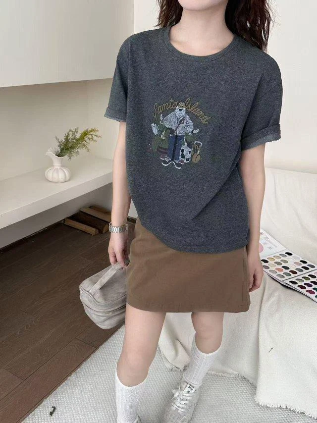 意法～夏季卡通图案短袖T恤55876(衣长60公分左右)