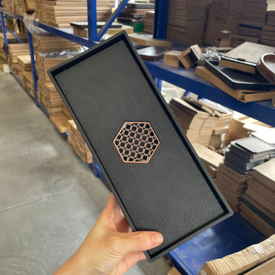 【闪购链接】特价清长方仿乌金密胺储水排水小茶盘28*12*4cm