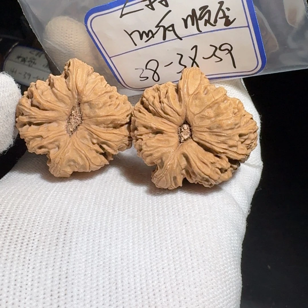 文玩核桃把件17号村将凹底