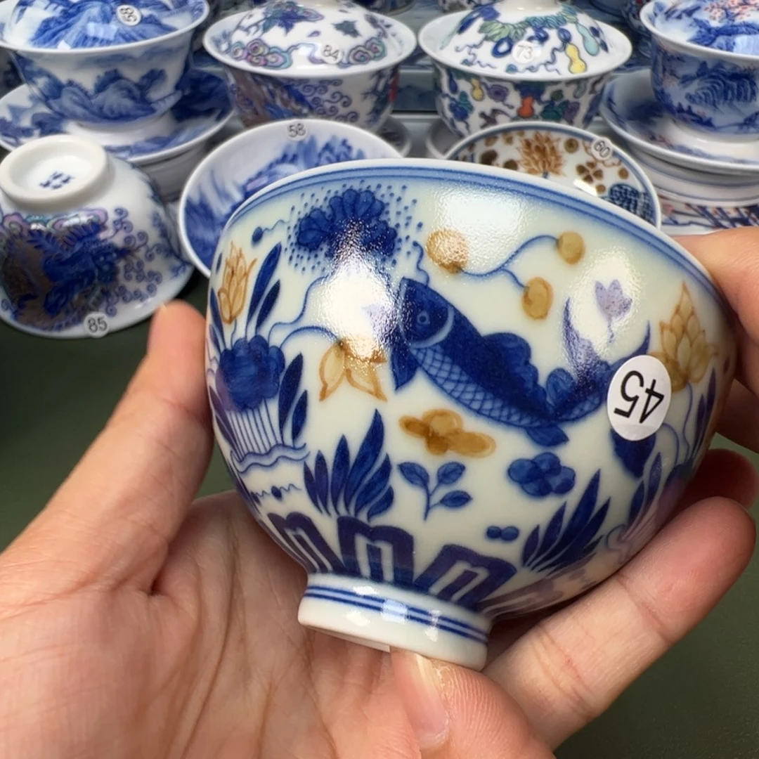 陶瓷景德镇纯手工纯手绘茶具木木45