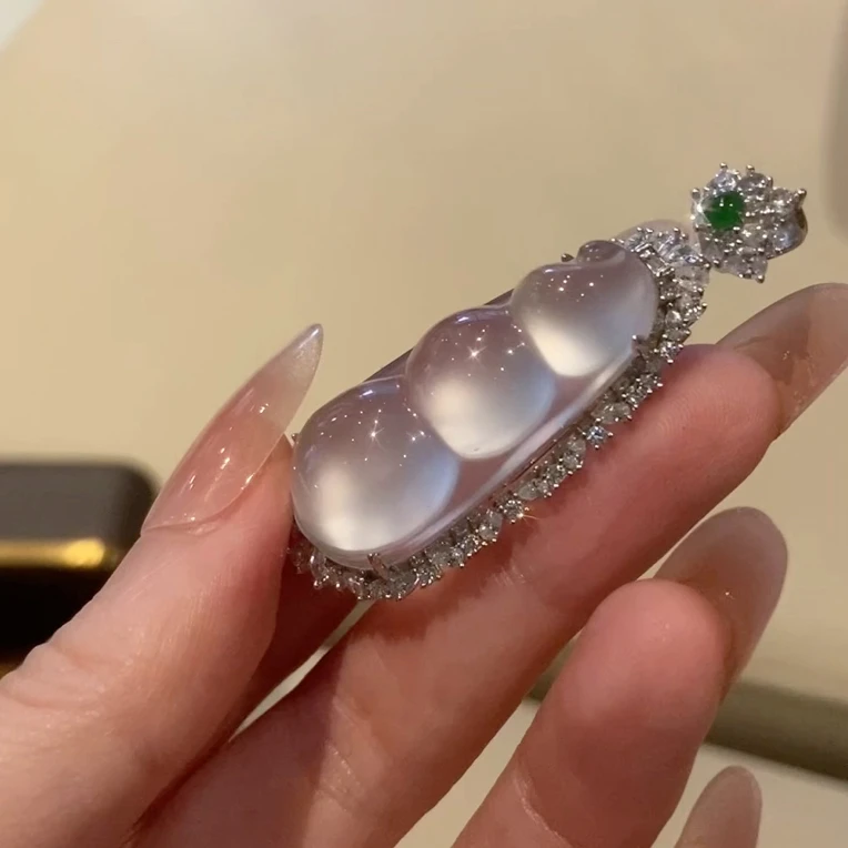 毕业大福豆围钻｜俄冰黑钢玻璃种封底可拆两戴s925精工顶珠危绿翡