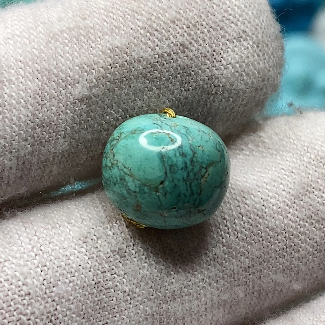 绿松石未镶嵌天然原矿 地大质检11.3mm