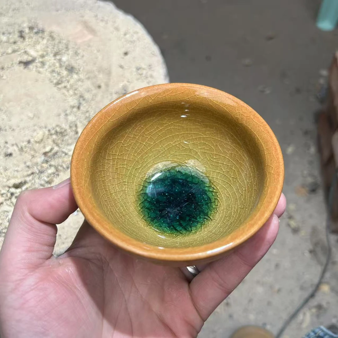 建窑建盏主人杯沙漠绿洲冰裂盏