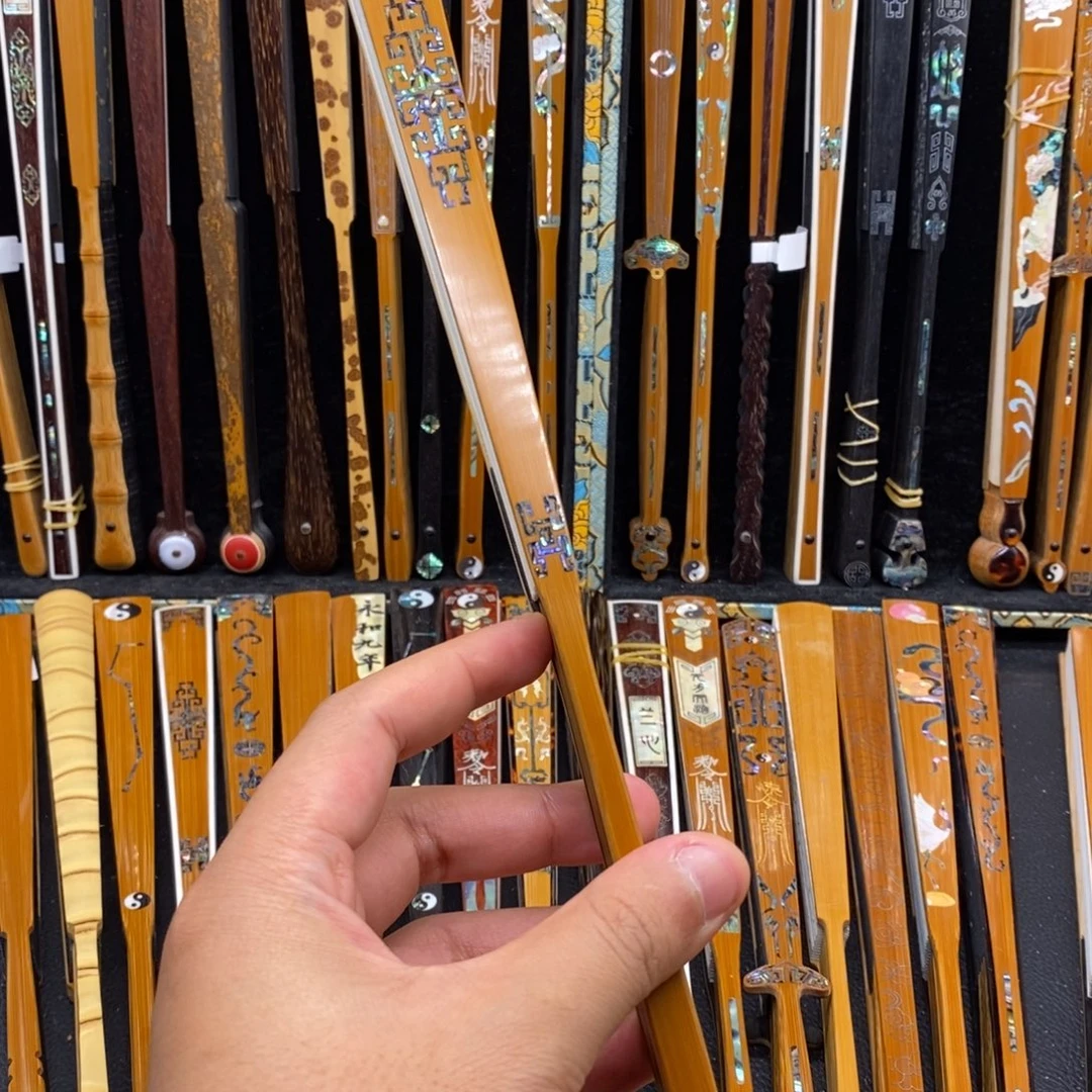 备***备扇子《檀窗》老玉竹三合青螺钿