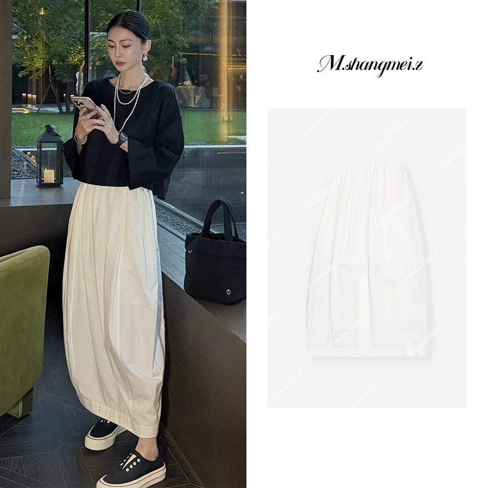 M.SHANGMEI.Z/沐熙【花苞半裙】美大哥清新高腰显瘦半身裙X062606