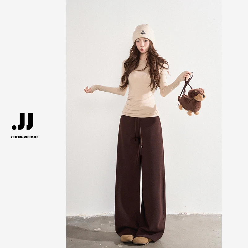 H963【南法假日】法式褶皱设计感长袖T恤小衫巨好看修身上衣女