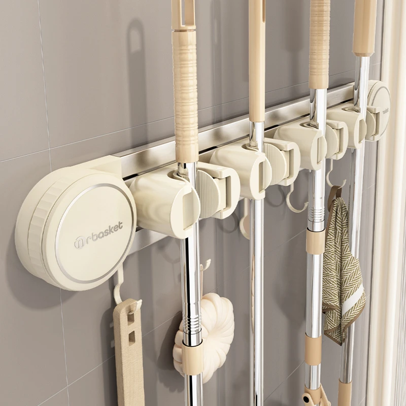 新疆西藏包邮吸盘拖把壁挂夹浴室门后免打孔挂扫把拖布挂钩固定置