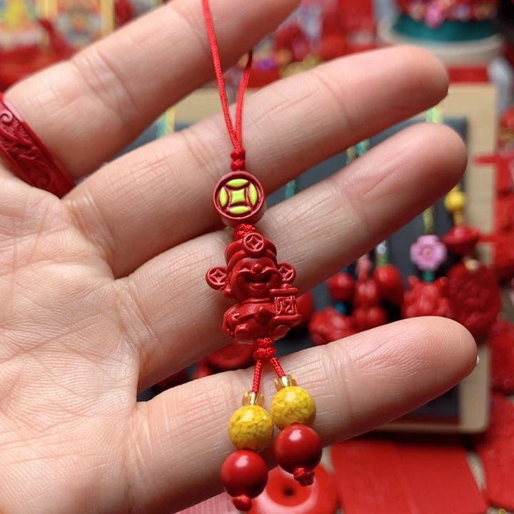天然辰砂工艺品朱砂手机坠