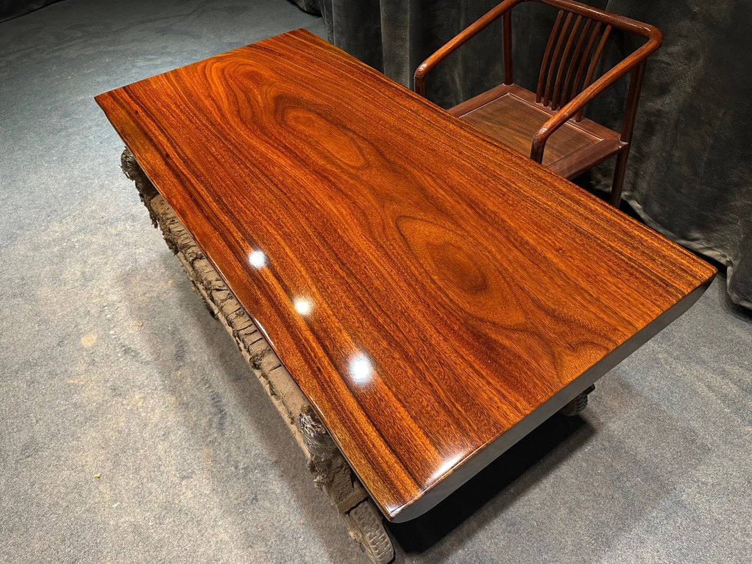 ［9号］非洲圆盘豆168-80-8自然方边实木大板桌（不包邮）