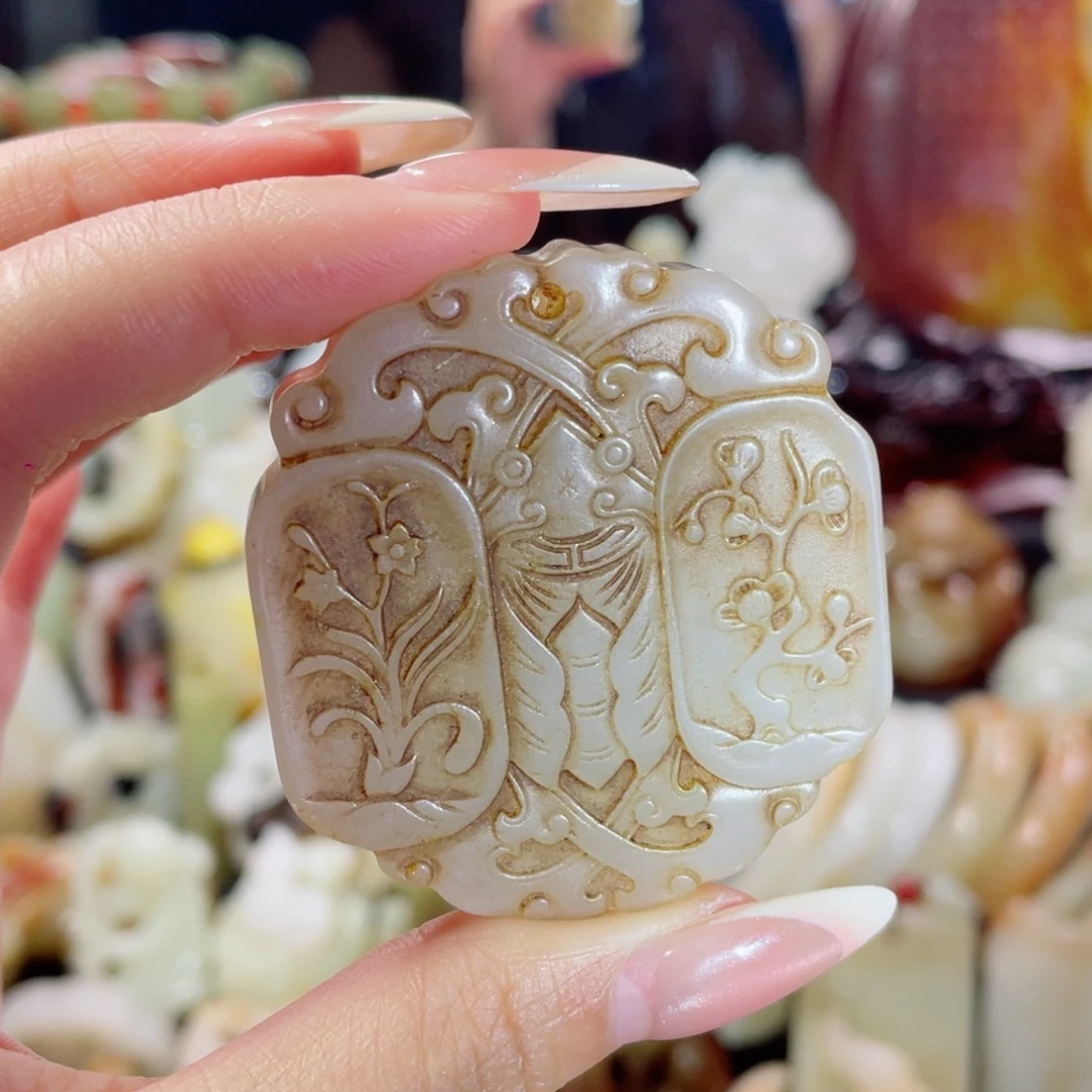 和田玉未镶嵌挂件58