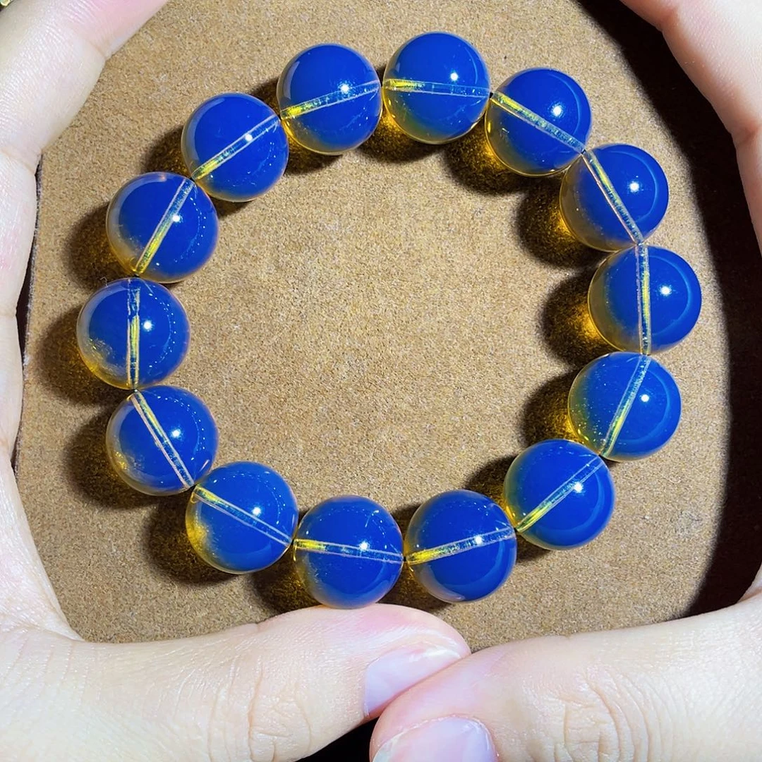 蓝珀未镶嵌裸石15天空蓝