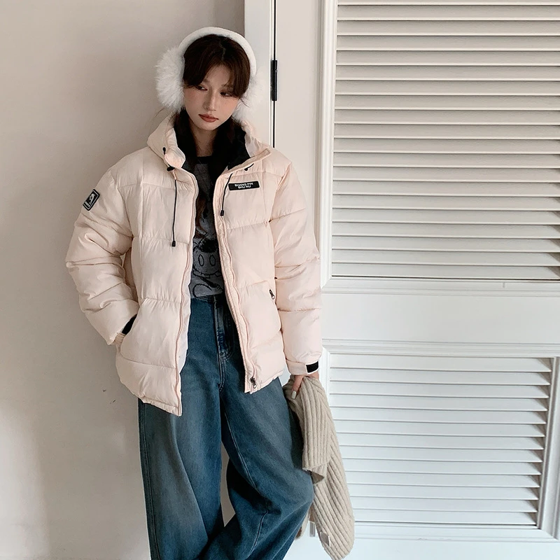 棉服女2025新款冬季韩版宽松百搭加厚保暖连帽棉衣面包服外套