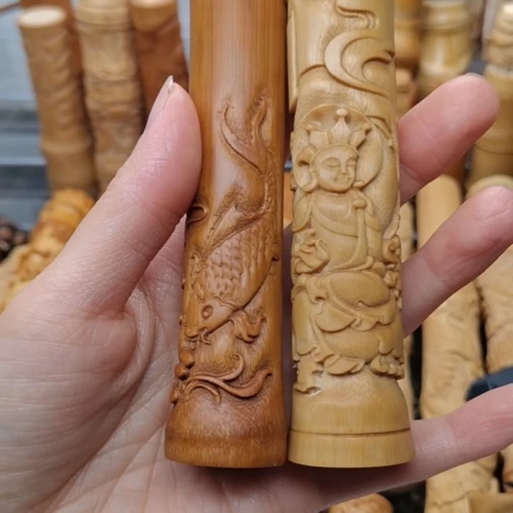 大***。竹红皮黄皮料地藏王菩萨和鱼