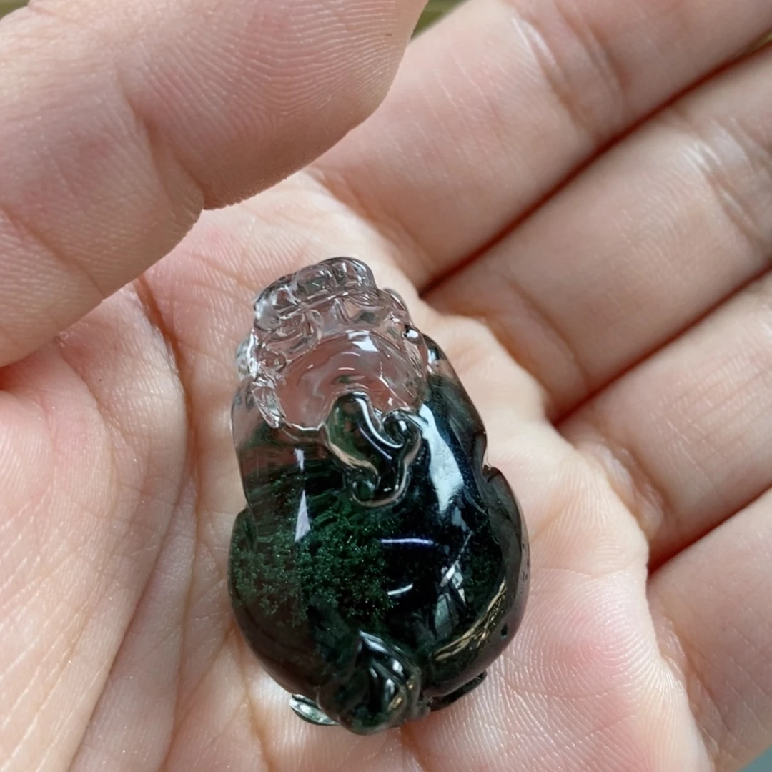 水晶吊坠未镶嵌绿幽灵貔貅3999