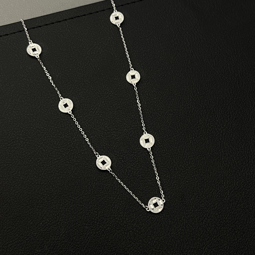 【348/g】铂金Pt950 【镂空五币钱币项链】时尚百搭链款 多样性发一