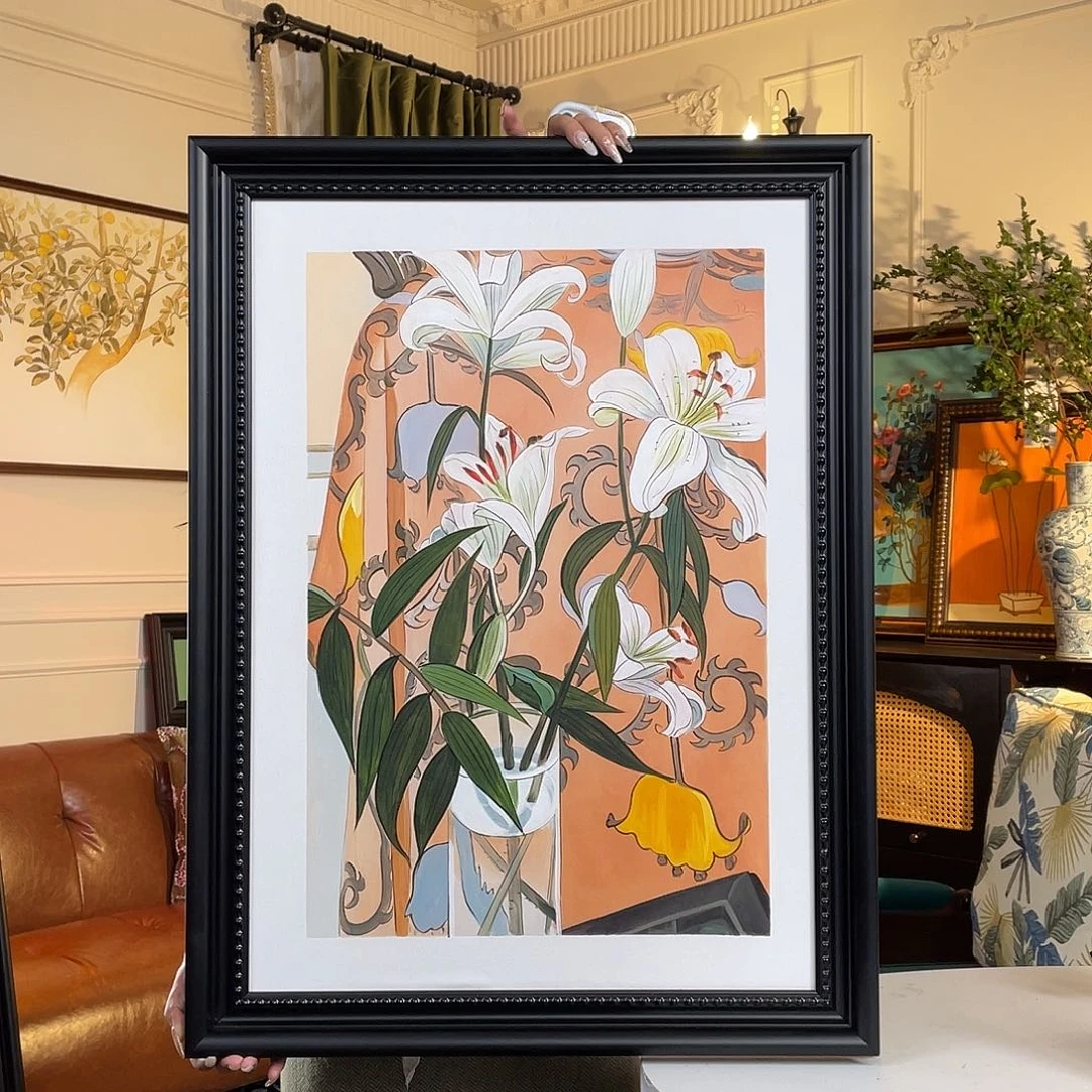 竖款含框60✖️80新品花卉