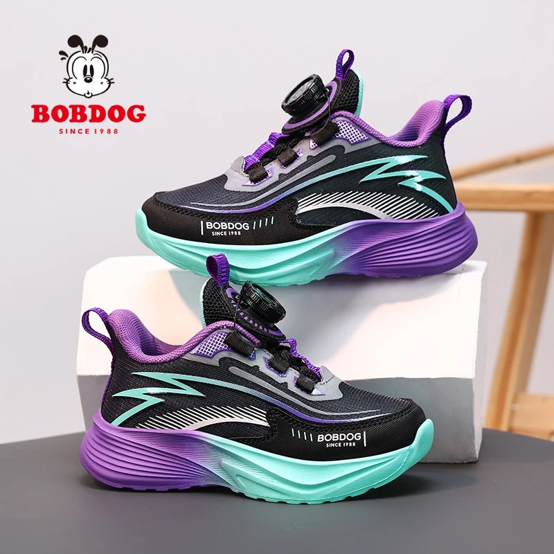 巴布豆男童运动鞋网面透气中大童2025秋季新款男孩轻便跑步鞋软底