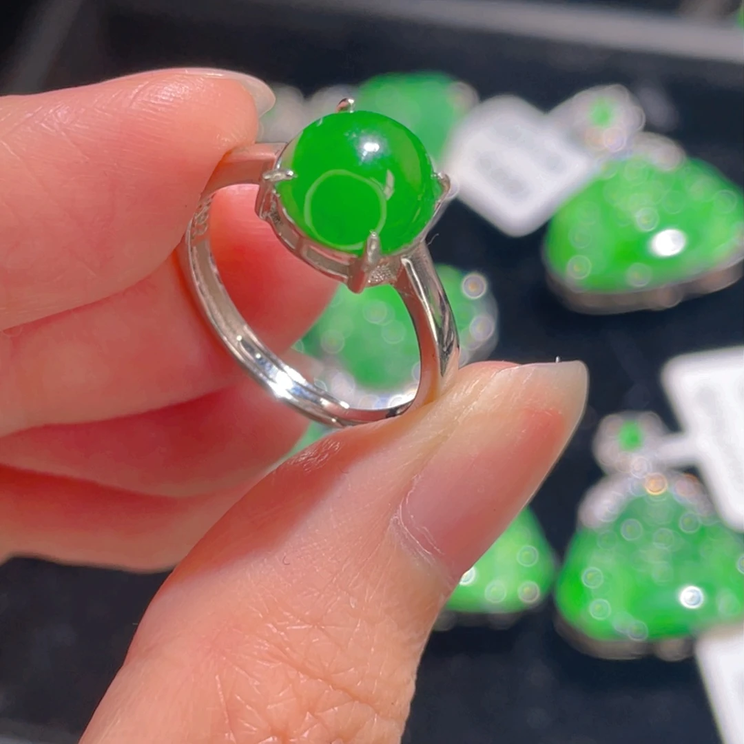 翡翠戒指银S925镶嵌11111112222222