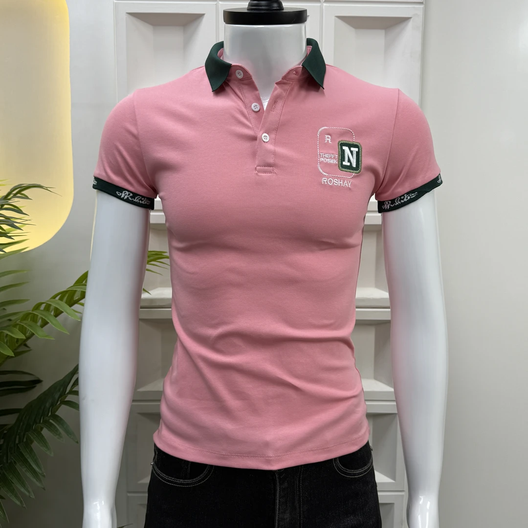 8389夏季刺绣个性POLO短袖休闲百搭男士翻领半袖新款时尚帅气体恤