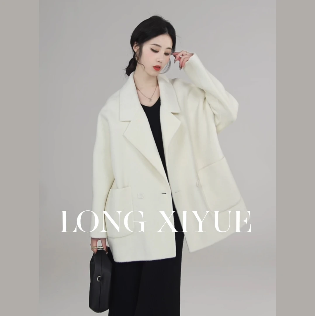 熹悦/曼德拉·25年春季新款短版女双面羊毛大衣氛围感宽松休闲外套