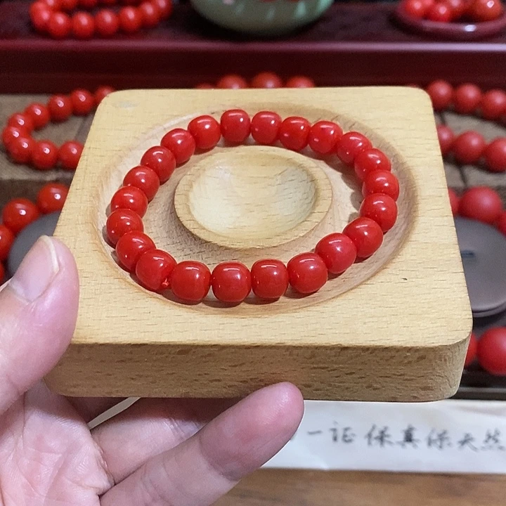 未镶嵌手链玛瑙/玉髓德*云南高端锦红老型手串10
