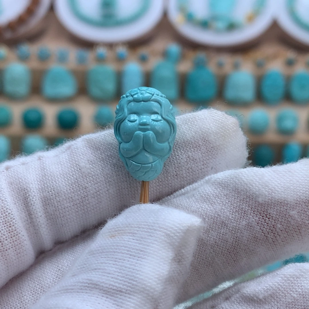 绿松石未镶嵌绿松石美人鱼配饰