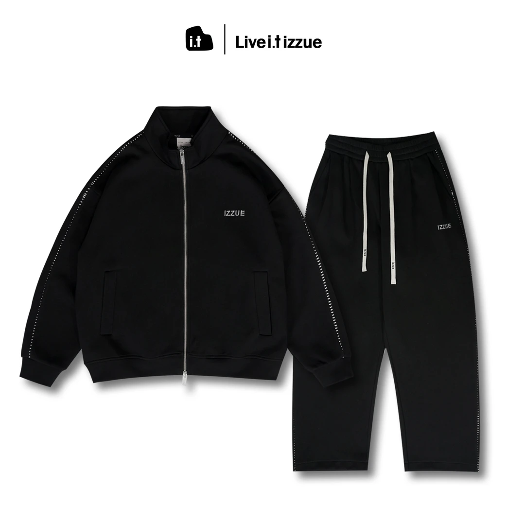 i.t izzue【高端线】秋冬新款时尚宽松百搭刺绣高级感运动卫衣套装