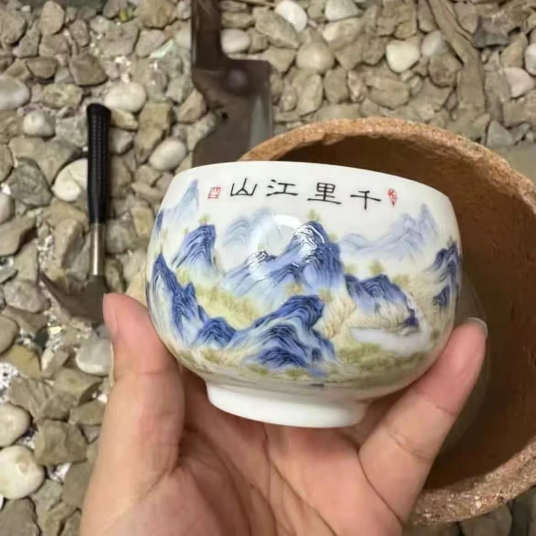 千里江山龙蛋茶器主人杯