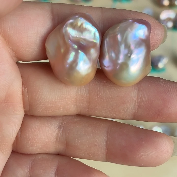 那***开淡水珍珠耳饰银S925镶嵌
