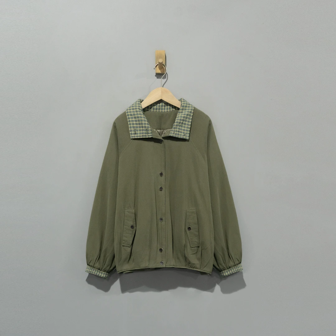【且听风吟】0515586文艺棉翻领口袋保暖棉服    衣长66胸围150