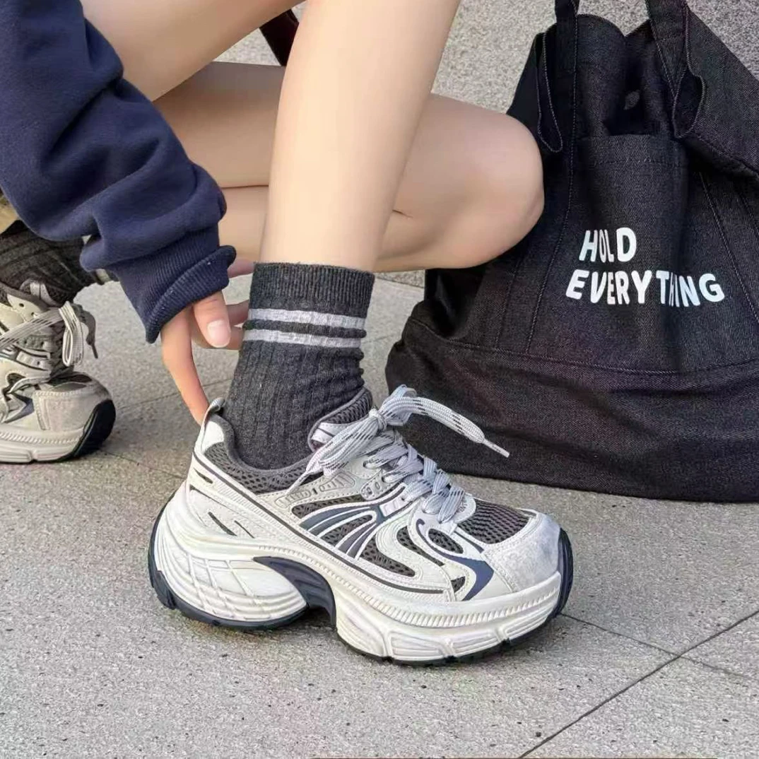 2026春款超秀气显脚小！加绒/不加绒5cm超轻底显瘦老爹鞋1-050