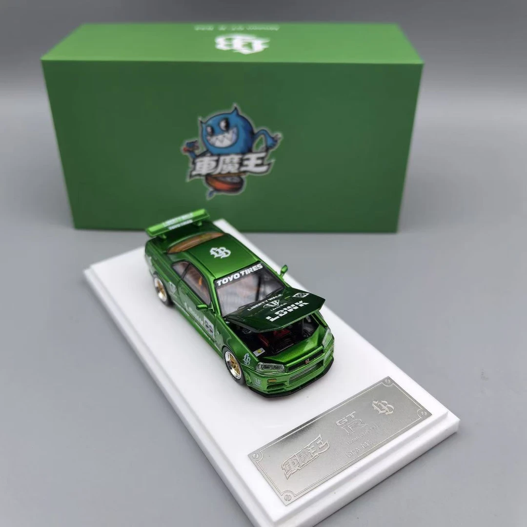 车模王 1:64  LB宽体GTE34  NISSNA GTR 尼桑GTR R34合金汽车模型