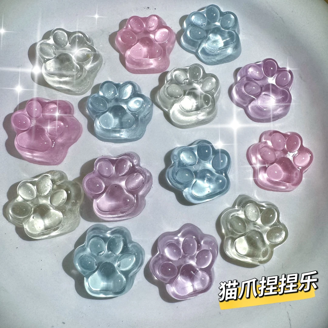 解压夏季冰透猫爪捏捏乐回弹烂泥感女生减压玩具猫爪神器捏捏乐