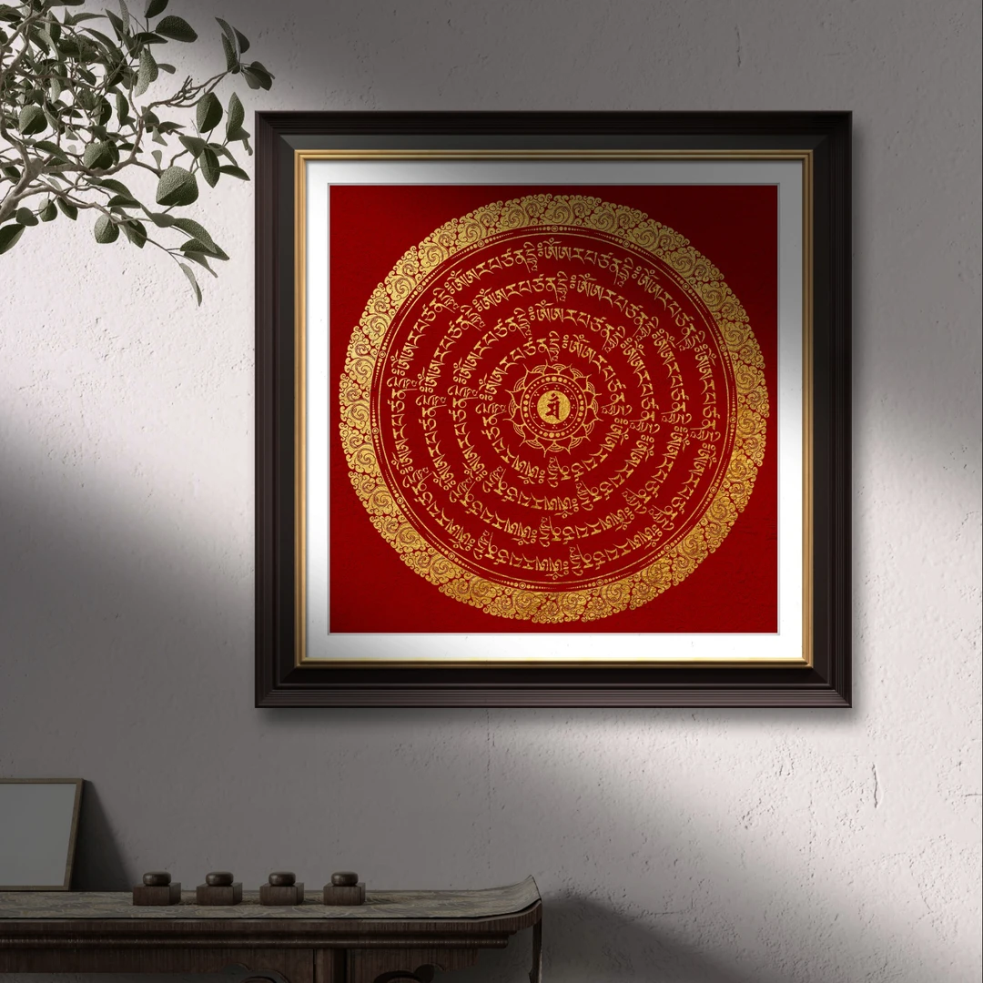 文殊菩萨黄财神绿度母心咒唐卡手绘DIY描金画非遗手作成人解压画