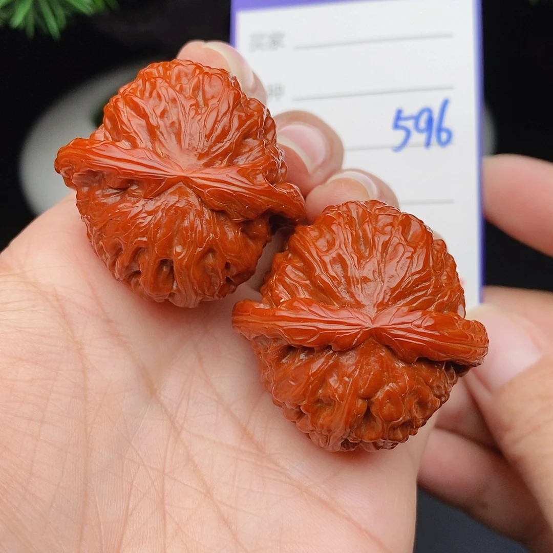 把件文玩核桃37闷白596