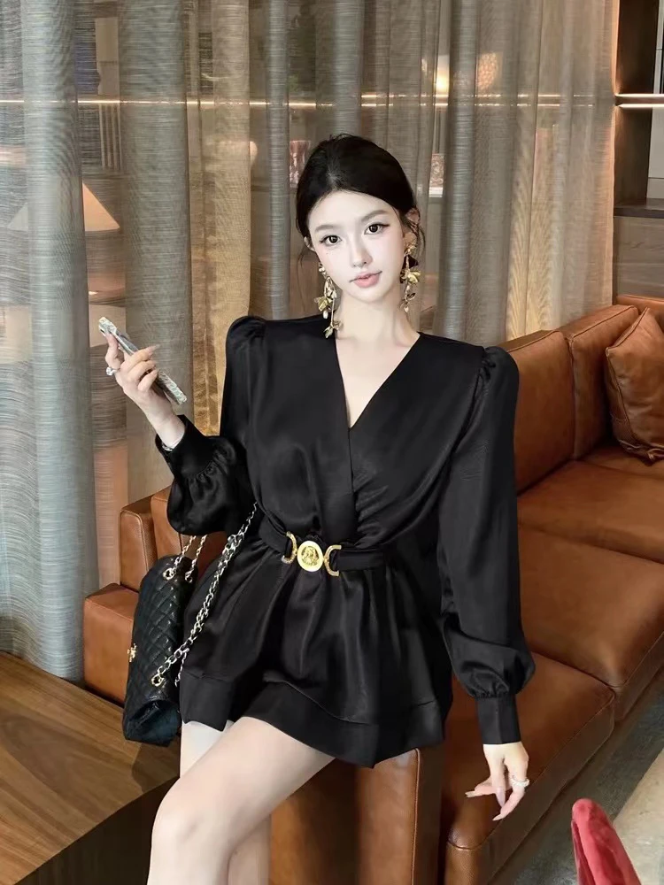 新疆包邮“暗夜女王”2038#小衫带腰带（衣长66）