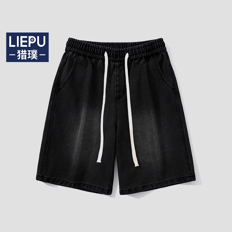 黑色牛仔短裤男休闲百搭五分裤夏季薄款复古水洗男生男款裤子