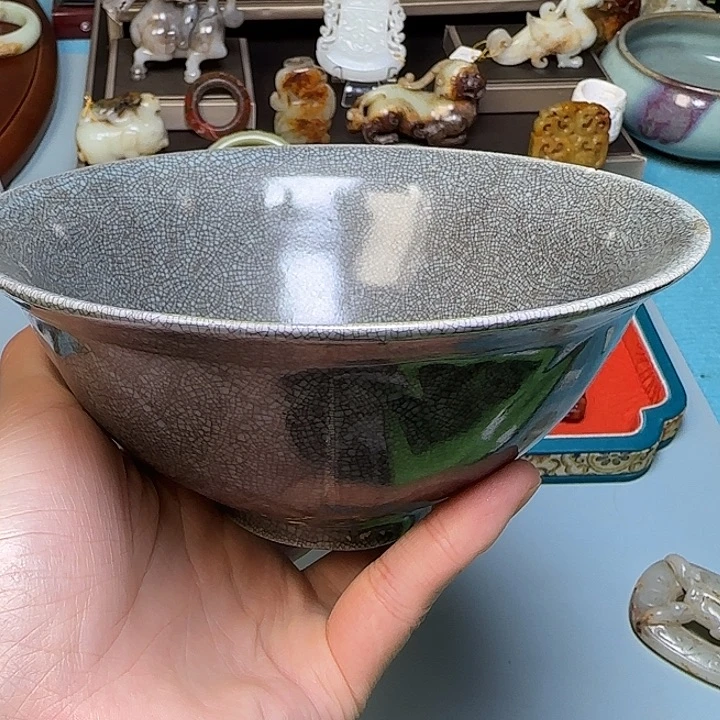 用***2摆件瓷碗手把件勒子