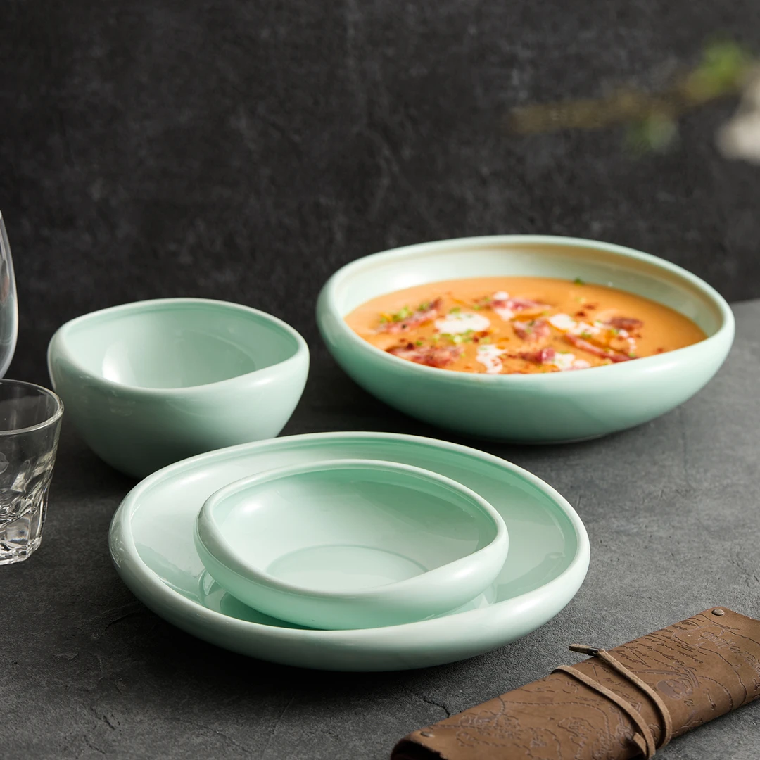 德化青瓷餐具2025新款特别好看的精致高颜值高级感家用的陶瓷盘子