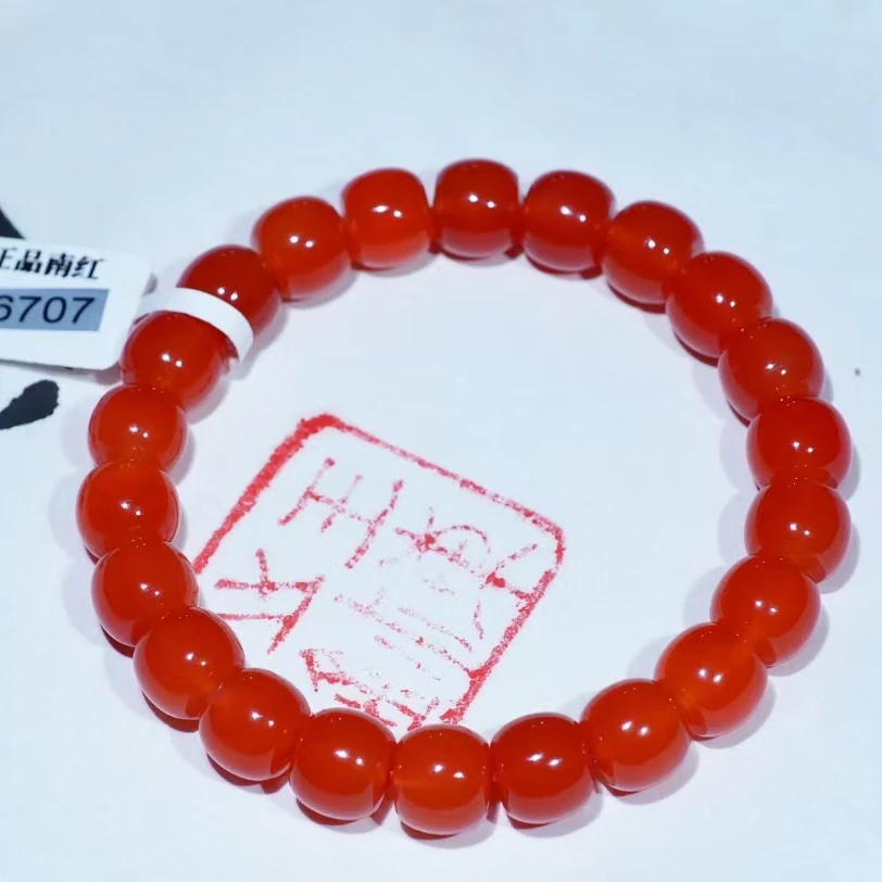 云南保山冰红老型珠手串高荧光高冰透女款时尚女士轻奢国风百搭
